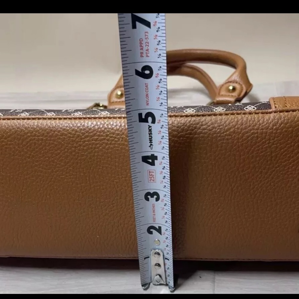 The Danbury Mint Personalized Double Handle Tan Monogram Shoulder Bag Twyla TZ - Picture 15 of 16